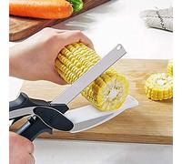 Thstheaven Clever Cutter, Food Chopper, Kitchen Food Scissors with Cutting Board Built-in-Use for Quick and Easy Cutting as Food Shears, Vegetable Slicer, Fruit Cutter