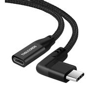 Thsucords 100W USB C Extension Cable 0.1M, 10Gbps 90 Degree Right Angle USB C 3.2 Male to Female 4K Video Extender Fast Charging Cord Compatible with MacBook,iPad Pro,Nintendo Switch,Steam Deck