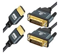 Thsucords 4K HDMI to DVI Cable 1M 2Pack, Gold-Plated & Braided DVI to HDMI Cable Bi Directional Compatible with Projector, Laptop, TV, PC, DVD Player
