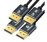Thsucords DisplayPort Cable 1M 2Pack, Certified Ultra Slim 8K 4K DP to DP 1.4 Cable,Flexible Thin Display Port Cable Support 8K@60Hz, 4K@120Hz 32.4Gbps for Laptop/TV/PC/Monitor