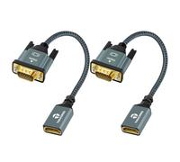 Thsucords HDMI to VGA Adapter Cable 0.3M 2Pack, Nylon Braided HDMI Female to VGA Male Extension Extender support 720P/1080P PC Computer Desktop Laptop Monitor HDTV Projector