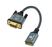 Thsucords HDMI to VGA Adapter Cable 0.3M, Nylon Braided HDMI Female to VGA Male Extension Extender support 720P/1080P PC Computer Desktop Laptop Monitor HDTV Projector