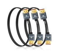 Thsucords Ultra Thin 8K 4K HDMI Cables 1M 3 Pack, Slim & Flexible Soft High Speed HDMI 2.1 Lead Support 4K@120Hz 8K@60Hz 48Gbps Compatible with Roku TV/HDTV/PS5/Blu-ray