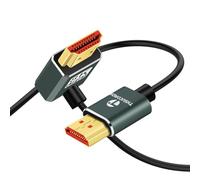 Thsucords Ultra Thin 8K HDMI 2.1 90 Degree Down Angle Cable 2M, Flexible Slim High Speed Cord Support 4K@120Hz 8K@60Hz Compatible with Roku TV/HDTV/PS5/Blu-ray