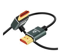 Thsucords Ultra Thin 8K HDMI 2.1 90 Degree Up Angle Cable 2M, Flexible Slim High Speed Cord Support 4K@120Hz 8K@60Hz Compatible with Roku TV/HDTV/PS5/Blu-ray