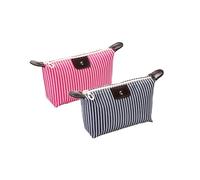 THTAJ 2 Pack Make Up Bag,Travel Make Up Bag,Toiletry Bag,Makeup Bag For Purse,Nylon Cosmetic Bag,Pink Makeup Bag,Skin Care Bag,Preppy Makeup Bag,Make Up Bag For Traveling,Tiny makeup bag, Black,Red,