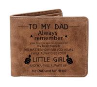 THTCSQ To My Dad Gifts,Leather Wallet for Men, Engraved Personalized Leather Wallet,Father's Day Gift, Birthday Gifts,Christmas Gifts, Gifts for Dad from Daughter Son, Girl, Leather Wallet