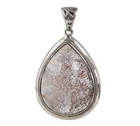 THTHT 925 Sterling Silver Pendant for Women's Necklace, Simple Drop Green Ghost Crystal Creative Vintage Sweater Chain Pendant