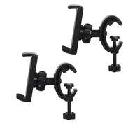 ThtRht 2 Pack Mic Stand Phone Holder Mount Photography Light Stand Smartphone Holder Clamp Phone Clip for Microphone Stand Tripod Boom Arm Floor Mic Stand Selfie Stick Ring Light Camera Tripod