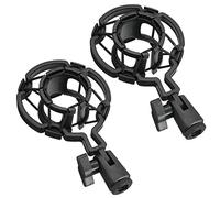 ThtRht 2 Pack Microphone Shock Mount Clip Universal Mic Shock Mounts Holder Anti-Vibration Spider Bracket for Handheld Microphone Dynamic Mic Stand Stereo Diaphragm Condenser Microphone Boom Arm