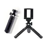 ThtRht 2 Pack Mini Phone Tripod Extendable Mini Camera Tripod with Phone Clip 1/4 Inch Screw Portable Selfie Stick Folding Cell Phone Stand Desk Smartphone Holder for iPhone Fill Video Selfie Light