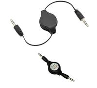 ThtRht 2 Pack Retractable 3.5mm Aux Cable 2.5 Feet Aux Cord Adjustable TRS 3.5mm Audio Cable Male to Male Stereo Auxiliary Input Adapter for Headphone Headset Car Stereo Unit Speaker Amplifer Phone