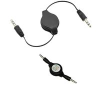 ThtRht 2 Pack Retractable 3.5mm Aux Cable 2.5 Feet Aux Cord Adjustable TRS 3.5mm Audio Cable Male to Male Stereo Auxiliary Input Adapter for Headphone Headset Car Stereo Unit Speaker Amplifer Phone