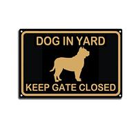 THUANCKY Dog in Yard Keep Gate Closed Wall Tin Sign Please Keep Gate Closed Vintage Retro Metal Indoor Outdoor Tin Signs Wall Decor-8x12inch-Tin Sign