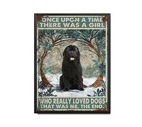 THUANCKY Retro Tin Sign Once Upon A Time There was A Girl Who Really Loved Dogs That was Me Coffee Bar Wall Art Decor Aluminum Painting-12x16inch-Metal Frame