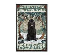 THUANCKY Retro Tin Sign Once Upon A Time There was A Girl Who Really Loved Dogs That was Me Coffee Bar Wall Art Decor Aluminum Painting-8x12inch-Metal Frame