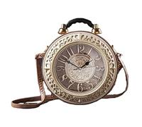 THUCHENYUC Clock Purse, Real Working Clock Handbags,PU Leather Retro Shoulder Bag For Women Vintage Shoulderbags Handbag For Girls (Color : Pink, Size : 12 * 5 * 14.5IN)