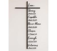 THUCHENYUC Elegant Metal Cross Wall Art, Scripture-Inspired Design for Peaceful Living Spaces Christian Home Décor Wall Hanging Christian & Catholic Scripture Decor for Home & Church(15.75in)