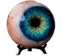 THUCHENYUC Hyper-Realistic Monster Eye Decor, Scary Realistic Eyeball Ornament with Deep Green Iris & Red Veins,for Desk,Bookshelf,Haunted House,Horror Fans Gift(Blue,2.36in)