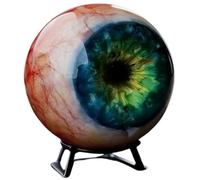 THUCHENYUC Hyper-Realistic Monster Eye Decor, Scary Realistic Eyeball Ornament with Deep Green Iris & Red Veins,for Desk,Bookshelf,Haunted House,Horror Fans Gift(Grün,3.54in)