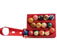 THUCHENYUC Precision Pool Ball Rack, Billiards & Snooker Training Rack for Solo Practice,Holds 9/15 Balls,3D Printed Training Tool with Maintenance Kit,Improves Accuracy & Cue Control(Red 15ball)
