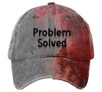 THUCHENYUC Problem Solved Halloween Hat Baseball Cap Im Fine Hat For Women Men Halloween Hats Funny Hat Horror Cap(Style 1)