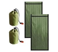 THUCHENYUC Sierra Madre Emergency Sleeping Bag, Waterproof Survival Sleeping Bags Pocket Size Survival Blanket Thermal Bivy Sack For Outdoor Camping Hiking(Green+Green)