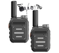 THUCHENYUC Unlimited Range Walkie Talkie, Waterproof Shock Resistant Walkie-Talkies Rechargeable Long Range Walkie-Talkies No Fees Calls Mini Walkie Talkie(Black,2pcs)