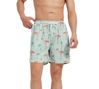 Thuella Men's Paisley Shorts Casual Aloha Tropical Hawaiian Shorts Blue Pink