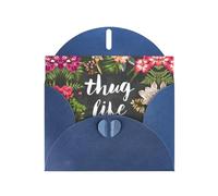 Thug Life Flowers Blue prints Greeting Cards 6x4-inch with Envelope | Perfect for writing greetings and thank-you notes