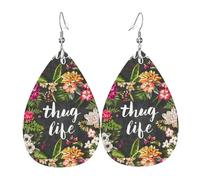 Thug Life Flowers Holiday Earrings For Women, Festive Star Drop Earrings, Chic Dangle Jewelry For Celebrations