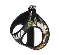 Thug Life Flowers Print Adjustable Harness Leash Set For Cats And Dogs, Soft Breathable Kitten Puppy Mesh Vest With Reflective Design, Escape-Proof Lead For Small Pets Walking Training