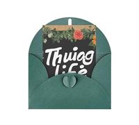 Thug Life Flowers Print Blank Greeting Cards, Love Buttons, Pearl Paper Envelopes Suitable For Various Occasions - Anniversary Cards, Thank You Cards, Holiday Cards, Wedding Cards, Congratulations.