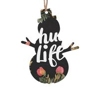 Thug Life Flowers -Print Christmas Wooden Ornaments 2PCS- Handmade Eco-Friendly Hanging Decor For Tree Gifts Holiday Festivities.