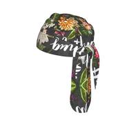 Thug Life Flowers Print Cycling Headwrap Under Helmet Skull Cap Sweat Wicking Quick Dry for Patriotic Event Gift