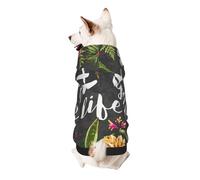 Thug Life Flowers Print Dog Hoodie Sweatshirt For Small Dogs, Warm, Soft And Breathable Pet Clothes, Easy To Wear Jumper For Winter And Fall Warm