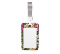 Thug Life Flowers Print Id Card Holder,Badge Holder with Lanyard,Work Pass Protector for Office Staff School Nurse