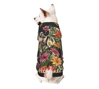Thug Life Flowers Printed Dog Hoodie Soft Dog Sweatshirt Cute Cat Dog Clothes for Small Dogs Kitten Puppy, XS