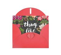 Thug Life Flowers Red prints Greeting Cards 6x4-inch with Envelope | Perfect for writing greetings and thank-you notes