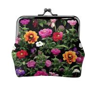 Thug Life Flowers small wallets woman,wallets for women,coin purse for women,small womens wallet,with zipper and kiss lock, Black, One Size, Art Deco