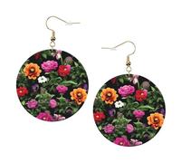 Thug Life Flowers Trendy Leather Earrings For Women Dangle 1 Pair Lightweight Printed Piercing Earrings Jewelry Gifts For Women Girls