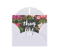 Thug Life Flowers White prints Greeting Cards 6x4-inch with Envelope | Perfect for writing greetings and thank-you notes