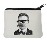 Thug Life Nietzsche Neoprene Coin Purse Pouch 10x11cm White