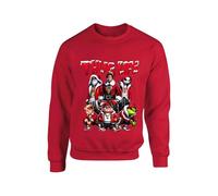 Thug Life Vintage Christmas Jumper Skeleton Green Character Xmas Group Sweater Horror Movie Character Friends Gifts Unisex Kids Adults Sweatshirt(S, Red)