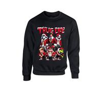 Thug Life Vintage Christmas Jumper Skeleton Green Character Xmas Group Sweater Horror Movie Character Friends Gifts Unisex Kids Adults Sweatshirt(M, Black)