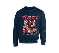 Thug Life Vintage Christmas Jumper Skeleton Green Character Xmas Group Sweater Horror Movie Character Friends Gifts Unisex Kids Adults Sweatshirt(M, Navy)