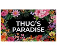 Thugs Paradise Dark Tropical Floral Indoor Doormat 3mm Ultra Thin Non Slip