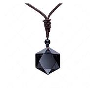 THUHIL Fashion Black Sapphire Pendant Necklace Black Sapphire Star Pendant Lucky Love Crystal Jewelry