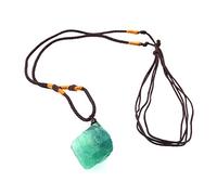 THUHIL Natural Quartz Stone Necklace Fluorite Pendant Gemstone Clear Crystal Reiki Healing Necklace Fashion Jewelry For Women Men