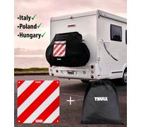 Thule 2/3 Bike Cover Cycle Carrier with Italian Warning Sign, Italy, Hungary